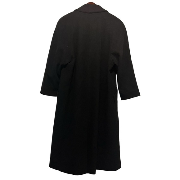 Vtg 90s Womens Black London Fog 100% Wool Overcoat Union Sz 8P - Picture 4 of 11